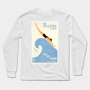 Vintage Travel Poster  Australia The Seaside Calls Long Sleeve T-Shirt